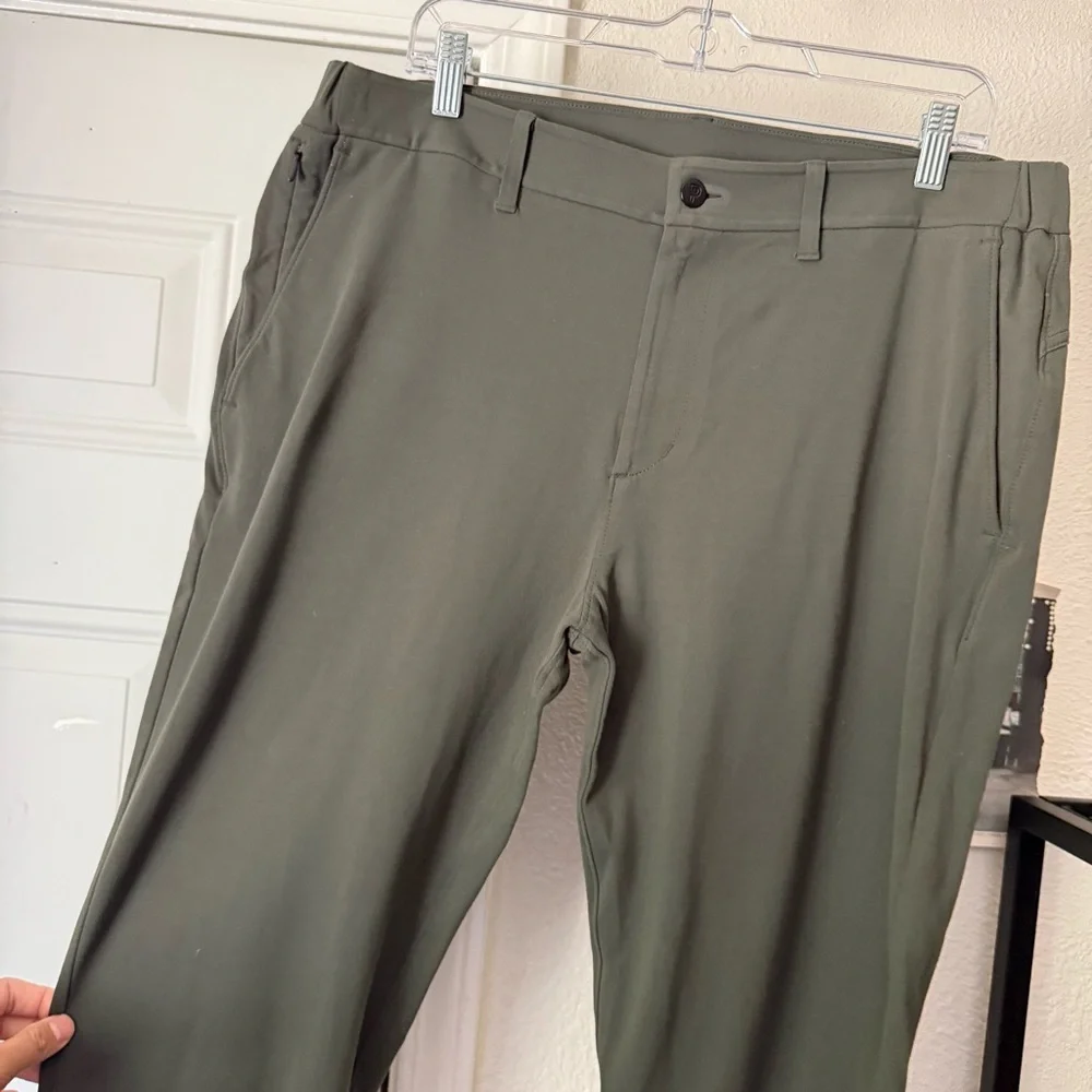 PUBLIC REC olive army green nylon blend‎ slim straight leg pants